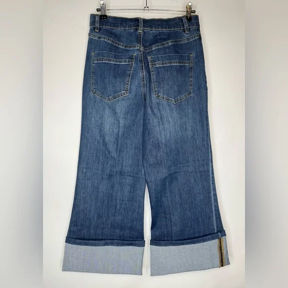 Tribal Brooke Cuffed Palazzo Jeans - Picture 4 of 12